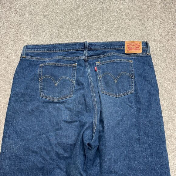 Levi's 501 T High Rise Tapered Button Fly Ankle Denim Jeans Womens Plus 20W Blue - Picture 4 of 16